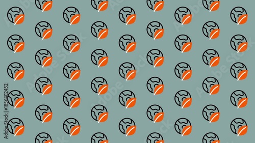 Seamless Pattern of Abstract Geometric Shapes on Gray Background.