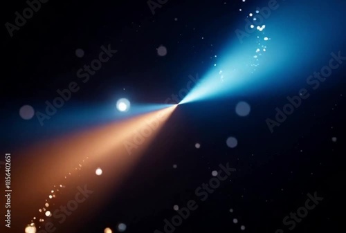 Abstract Floating Light Particles Background In Dark Space