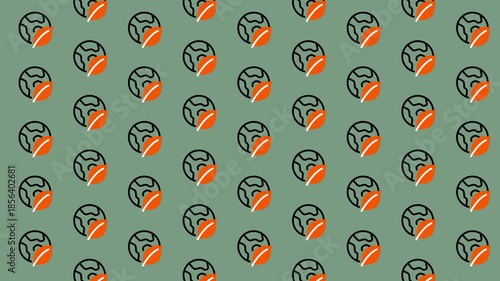 Seamless Pattern of Steering Wheel Icons with Orange Accents.