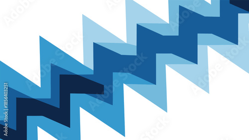 Dynamic upscaled blue geometric zigzag patterns forming an abstract layered design on a dark digital canvas.