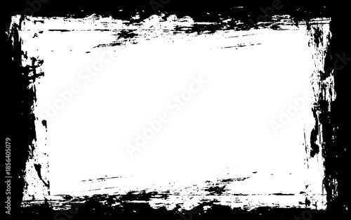 Texture grunge black and white. Abstract monochrome background. Grunge border, grungy, frame