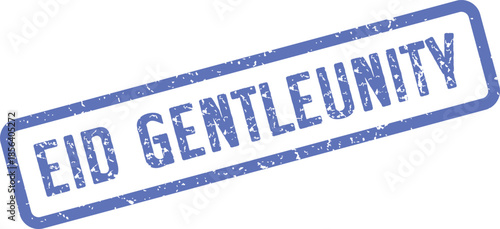 A blue textured stamp impression featuring Eid Gentleunity for festive gatherings and community holiday messages