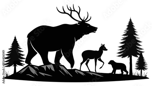 1️⃣ Animal Silhouette Icon Set – Flat Black Vector Icons