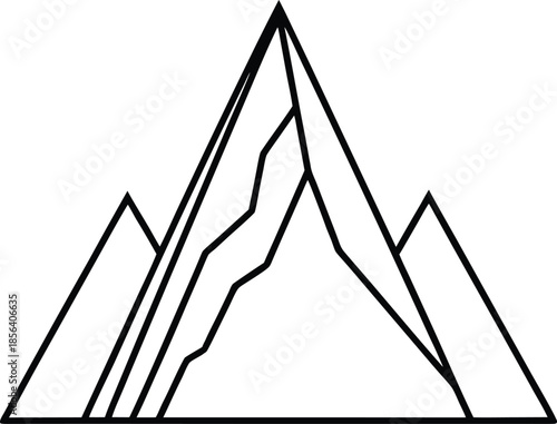 Minimalist mountain range line art vector graphic peak 2
