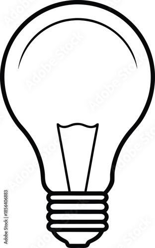 Light bulb line art vector simple thin black outline 1