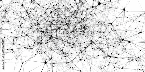A dense and intricate network of nodes and connections, representing a complex system or data visualization.