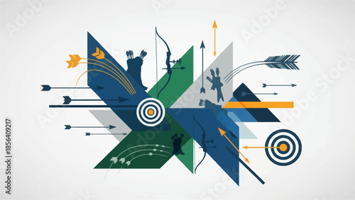 Triple target archery abstract vector design