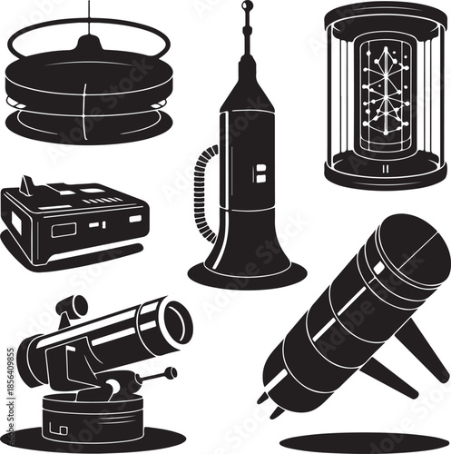 Collection of various snowmobile and tracked vehicle icons isolated