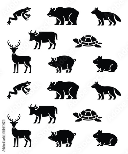 set of animals silhouettes