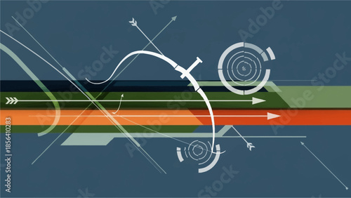 Archery bow and target vector illustration