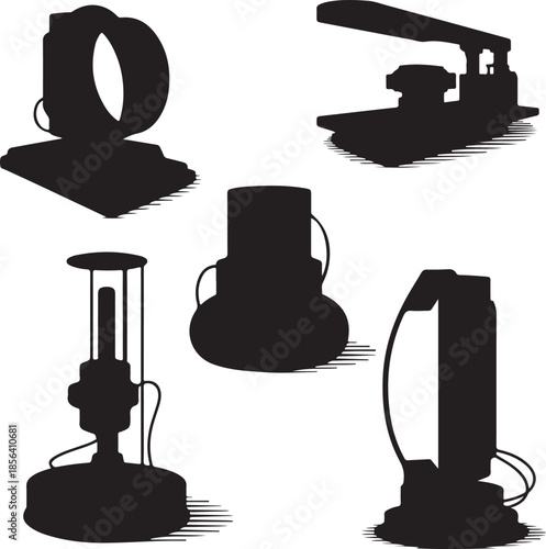 Collection of sports icons and symbols isolated on transparent background