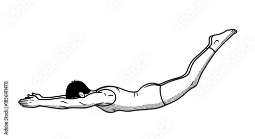 Woman Swimming Freely in Water.