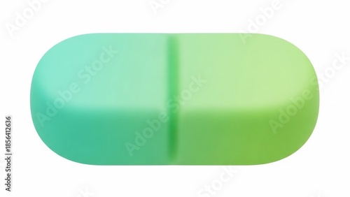 Green and Blue Oval Shaped Pill.