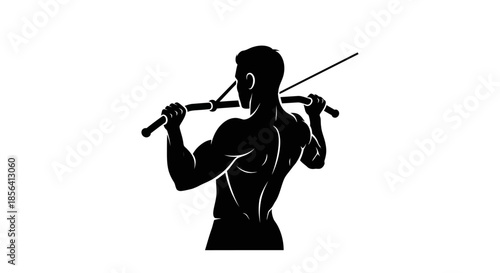 Man Holding Violin and Bow Silhouette.
