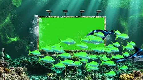 Aquatic_Life emerald underwater glow scene 2 with emerald underwater glow effect aquatic_life style featuring cinematic, 4k, stock