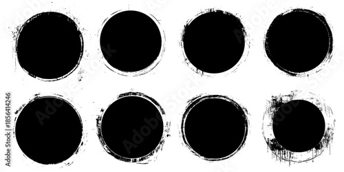 Hand drawn scribble circles, vector logo design elements.
