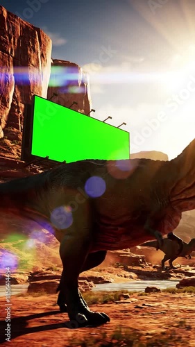 Dinosaurs_Ambient primeval canyon flare scene 3 with primeval canyon flare effect dinosaurs_ambient style featuring cinematic, 4k,