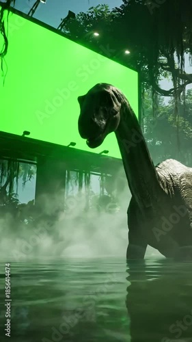 Dinosaurs_Ambient swamp water haze glow scene 2 with swamp water haze glow effect dinosaurs_ambient style featuring cinematic, 4k,