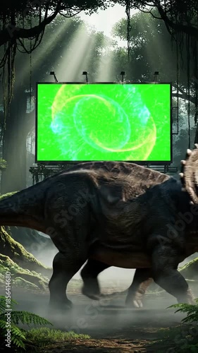 Dinosaurs_Ambient forest ground mist scene 3 with forest ground mist effect dinosaurs_ambient style featuring cinematic, 4k, stock