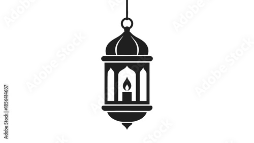 Vintage old metal lantern lamp isolated on a white background in retro style