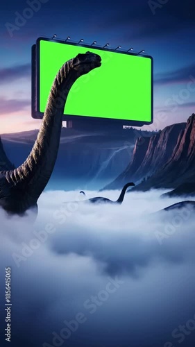 Dinosaurs_Ambient deep valley fog belt scene 3 with deep valley fog belt effect dinosaurs_ambient style featuring cinematic, 4k,