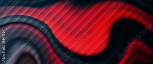 Abstract vector background with smooth flowing gradients, diagonal translucent stripes, and soft blurred curves in blue, gray, and red tones, creating a modern, dynamic, and futuristic look.