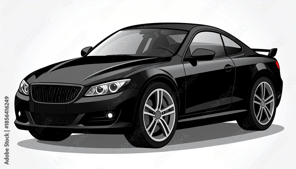 Fototapeta premium black car isolated on white