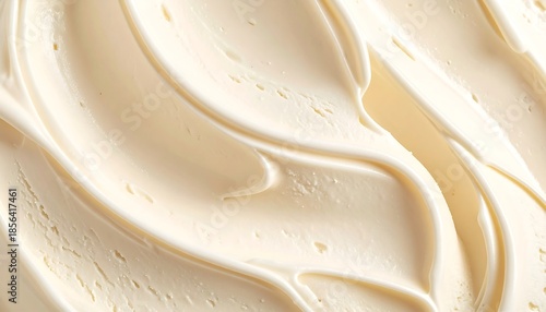 Creamy delight: a mesmerizing closeup of smooth frosting texture, perfect for baking