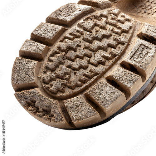 Close-up View of a Worn Shoe Sole with Textured Pattern