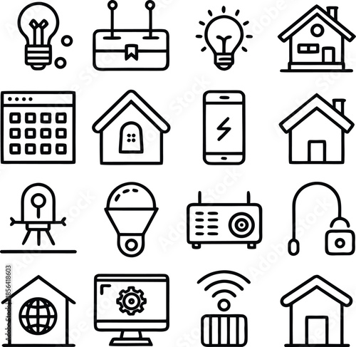 Smart home automation icons