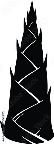 Silhouette of a bamboo shoot growing upwards Vector Illustration