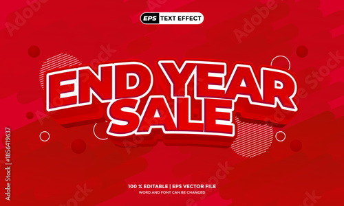 3D Text Effect End Year Sale Vector EPS Design