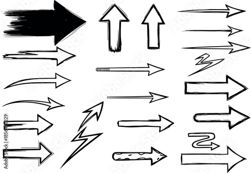 Hand-Drawn Arrows Directional Vector Graphics for Design Projects
