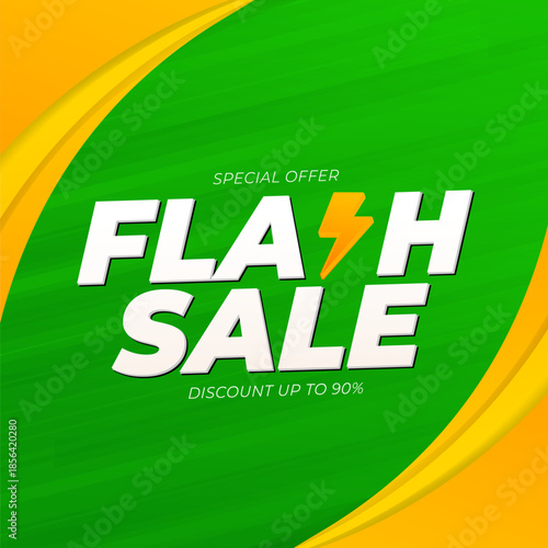 Banner Social Media Flash Sale and Super Sale Design Template