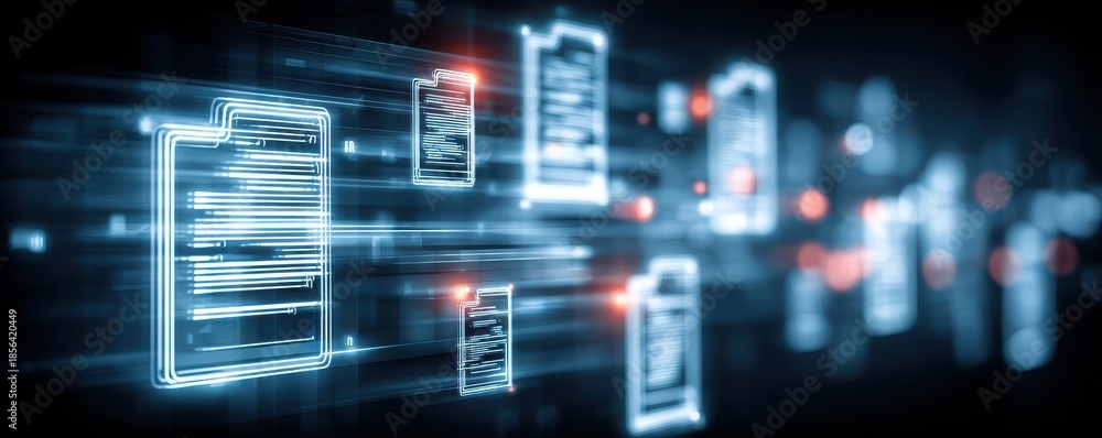 Naklejka premium Online digital display reinforcing tax accounting finance business connections with seamless filing