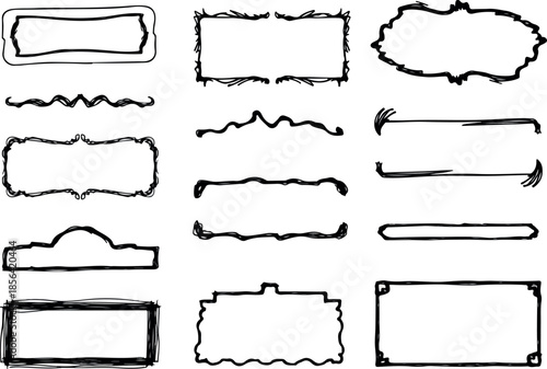 Ornate Rectangles & Borders Hand-Drawn Frame Collection for Design