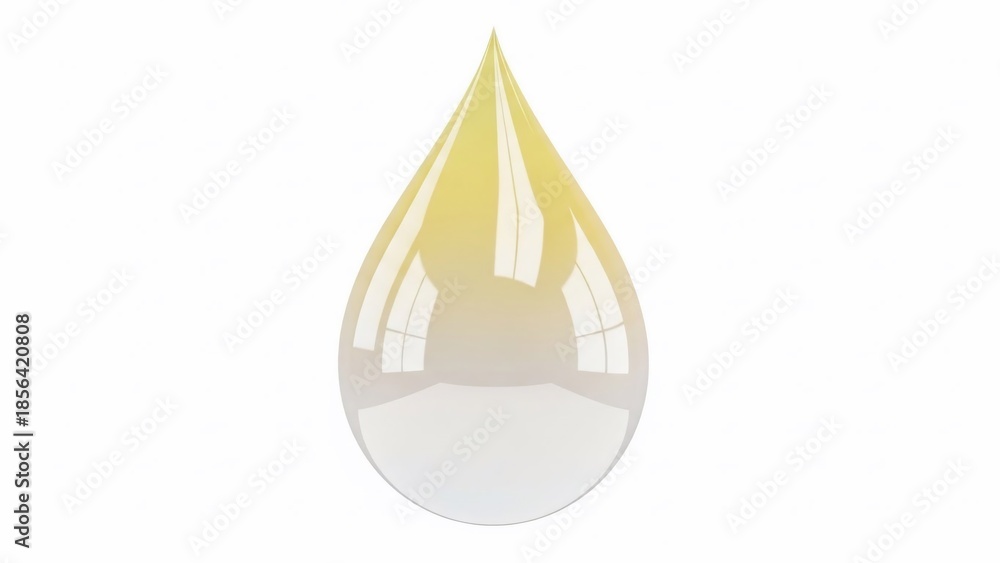 Fototapeta premium Oil Drop Icon with Yellow Flame.