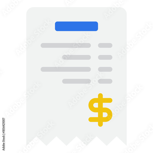 Receipt with Dollar Sign