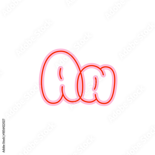 English letter capital A and simple a vector icon