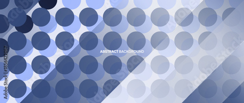 Abstract blue gradient background. With a circular pattern consisting of neatly arranged geometric objects to create a modern design.
