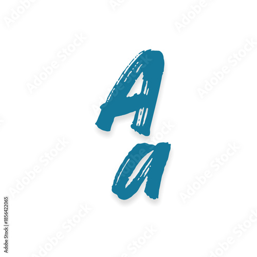 English letter capital A and simple a educational vector icon