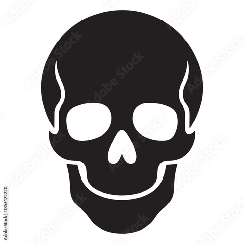 Minimalist Human Skull Vector Graphic Featuring Clean Modern Lines for Anatomical Study, Medical Education, and Artistic Design Projects