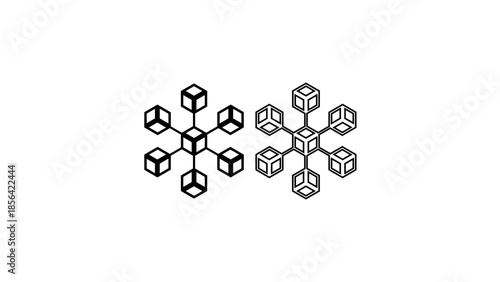 3D Blockchain Icon Vector, Digital Cryptocurrency Network, Crypto Ledger and Technology Concept, Isolated on Transparent Background for Web, App, Logo