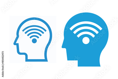 Human Head With Wireless Signal