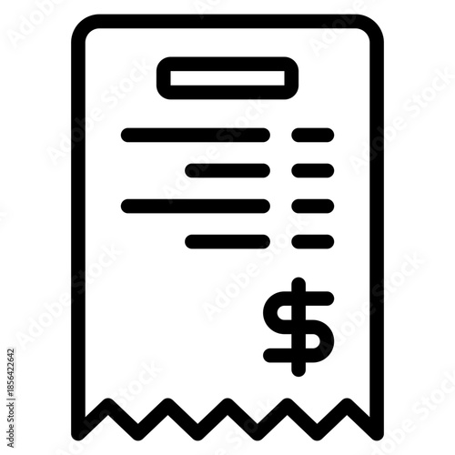 Receipt with Dollar Sign Icon
