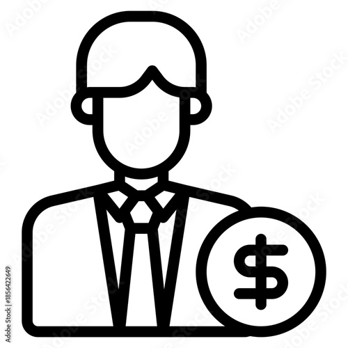 Businessperson Icon with Dollar Coin