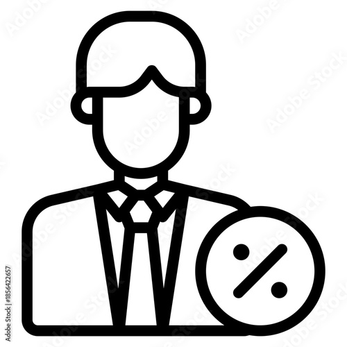 Businessman with Discount Icon