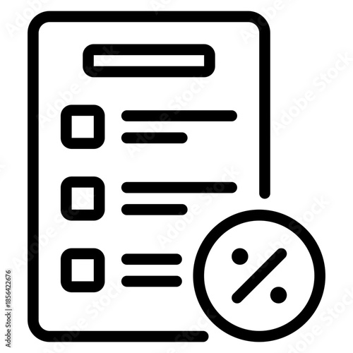 Checklist with Discount Percentage Icon