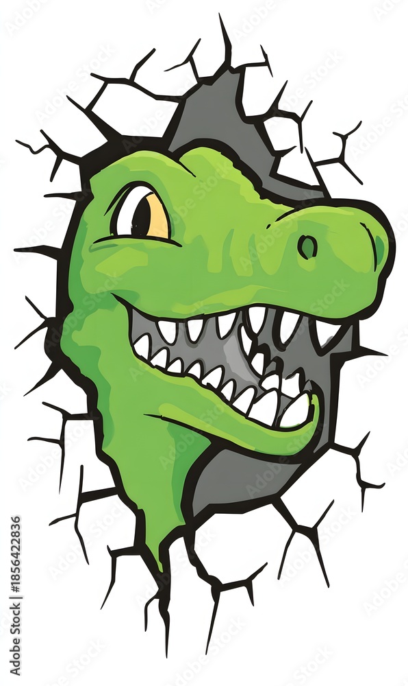 Fototapeta premium Cartoon colored dinosaur animal illustration