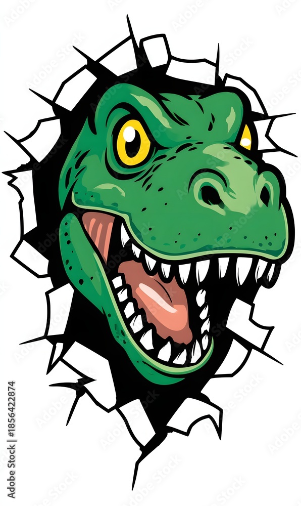 Fototapeta premium Cartoon colored dinosaur animal illustration